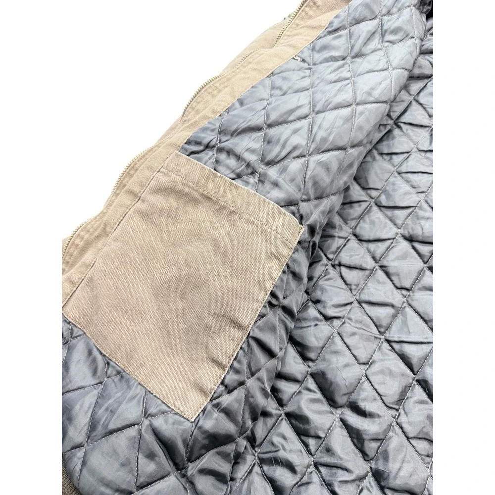 Snap-on Canvas Quilted Bomber Work‎ Jacket Mens Large Brown